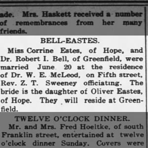 Marriage of Estes / Bell