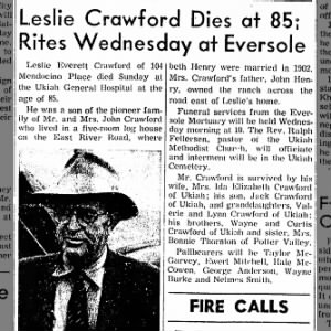 Obituary for Leslie Everett Crawford