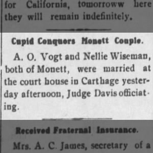Marriage of Vogt / Wiseman