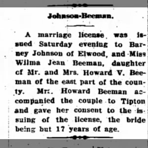 Marriage of Johnson / Beeman