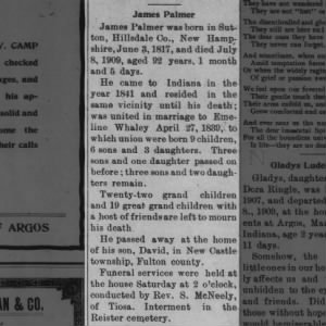Obituary for James Palmer