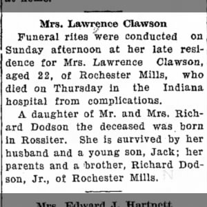 Obituary for  Clawson