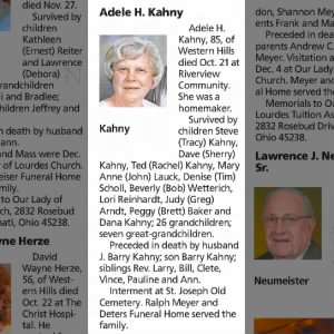 Obituary for Adele H. Kahny