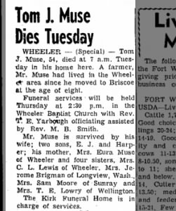 Obituary for Tom J. Muse