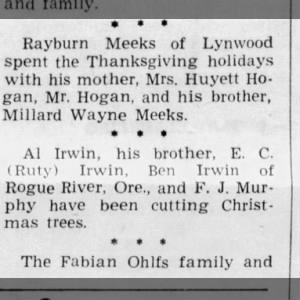 Rayburn Meeks Thanksgiving 1955