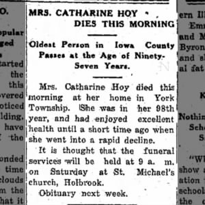 Obituary for Catharine Hoy