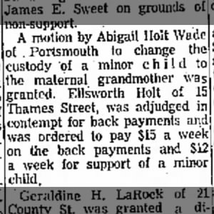 Child Custody Abigail - N - Ellsworth Holt 1964