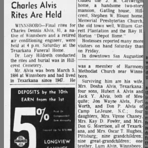 Obituary for Charles Dennis Alvis