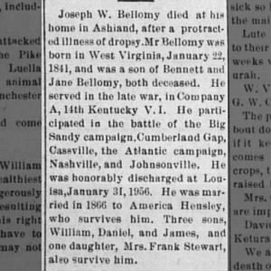 Obituary for Joseph W. Beliomy