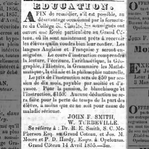 St Charles College Advert, 1855