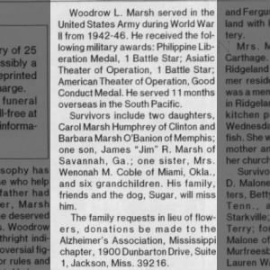 Obituary for Woodrow L. Marsh