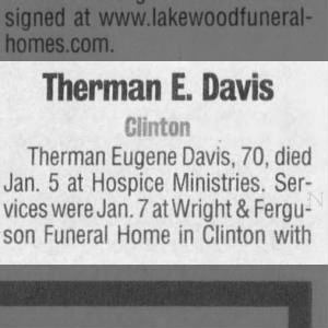Obituary for Therman Eugene Davis