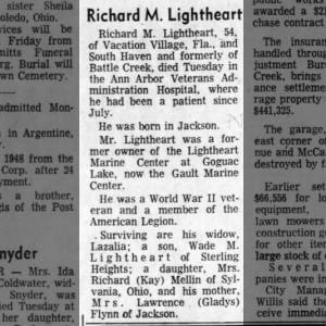 Obituary for Richard M. Lightheart