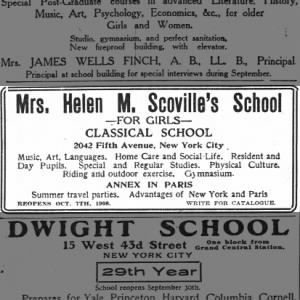 Mrs. Helen M. Scoville's School - with Annex in Paris