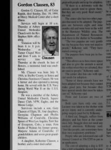 Obituary for Gordon G. Clausen