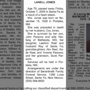 Obituary for Jones LANELLJONES