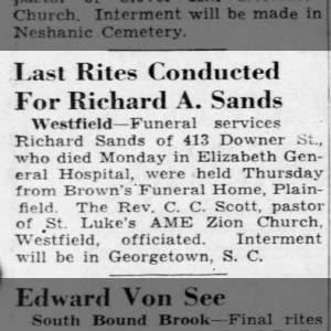 1943 Funeral for Richard Sands