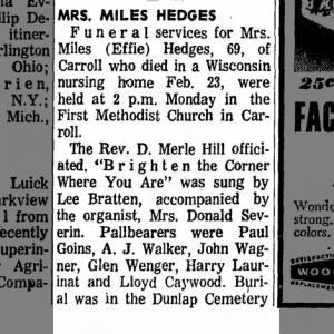 Obituary for Effie HEDGES