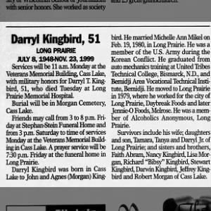 Obituary for Darryl Kingbird