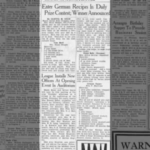 German Recipes - Sour Beef, contributed by Maud Meager, my maternal Grandmother, ABJ, 27 Sep 1932