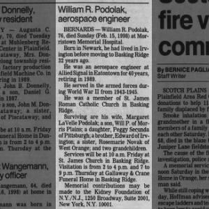 Obituary for William R. Podolak