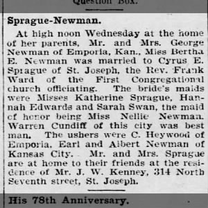 Marriage of Newman / Spiague