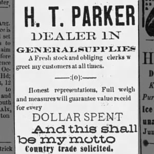 1885-10-01 (H T Parker Ad)