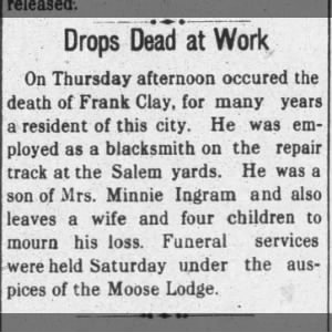 Obituary for Frank Clay