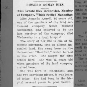 Pioneer Woman Dies -repeat
