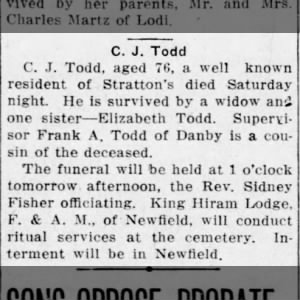 Obituary for C. J. Todd