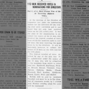CofC receives directors nominations, 7/8/1919