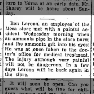 1925 04 30 Ben Larona has an accident