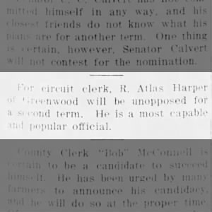 circuit clerk of Greenwood 1915