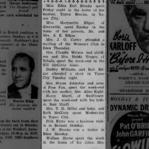 Social News Yazoo Semi-Weekly Sentinel
October 4, 1940