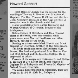 Marriage of Howard / Gephart