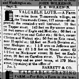 Lots for sale near Tonawanda 1836