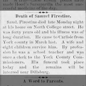 Obituary for Samuel Firestine