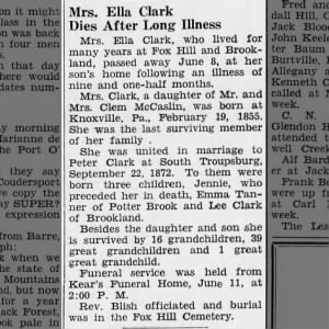 Obituary for Ella Clark