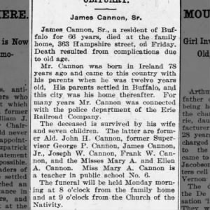 Obituary for James Cannon Sr.