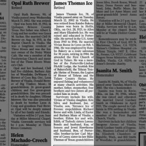 Obituary for James Thomas Ice