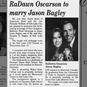 Marriage of Oscarson / Bagley