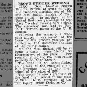 Brown-Buskirk Wedding, 1929