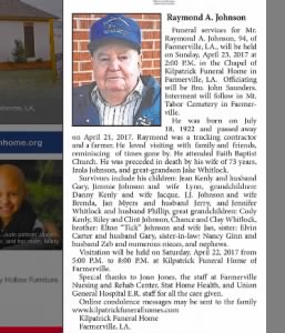 Obituary for Raymond A. Johnson