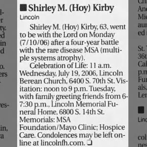 Kirby, Shirley Mae (Hoy) - obit