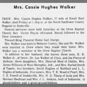 Obituary for Cassie Hughes Walker