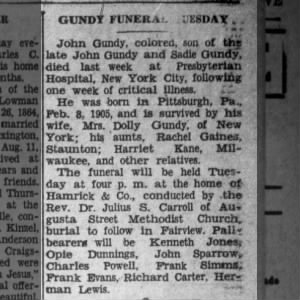 Obituary for John GUNDY