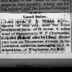John Southards sale of farm - Yosts Weekly 12.15.1892
