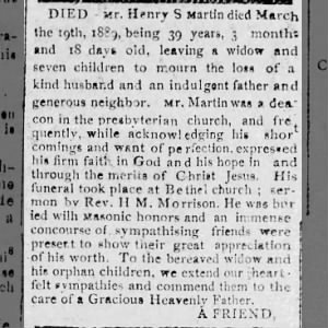 Henry S. Martin Dies