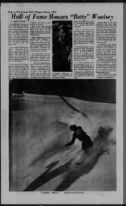 BETTY WOOLSEY -- SKIING HALL OF FAME -- 1970
