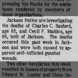 Charles Sanford Death Investigation